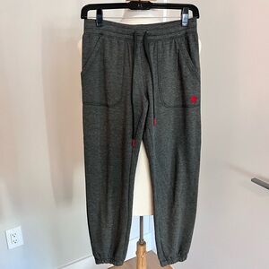 Charcoal Joggers with Red Heart Accent